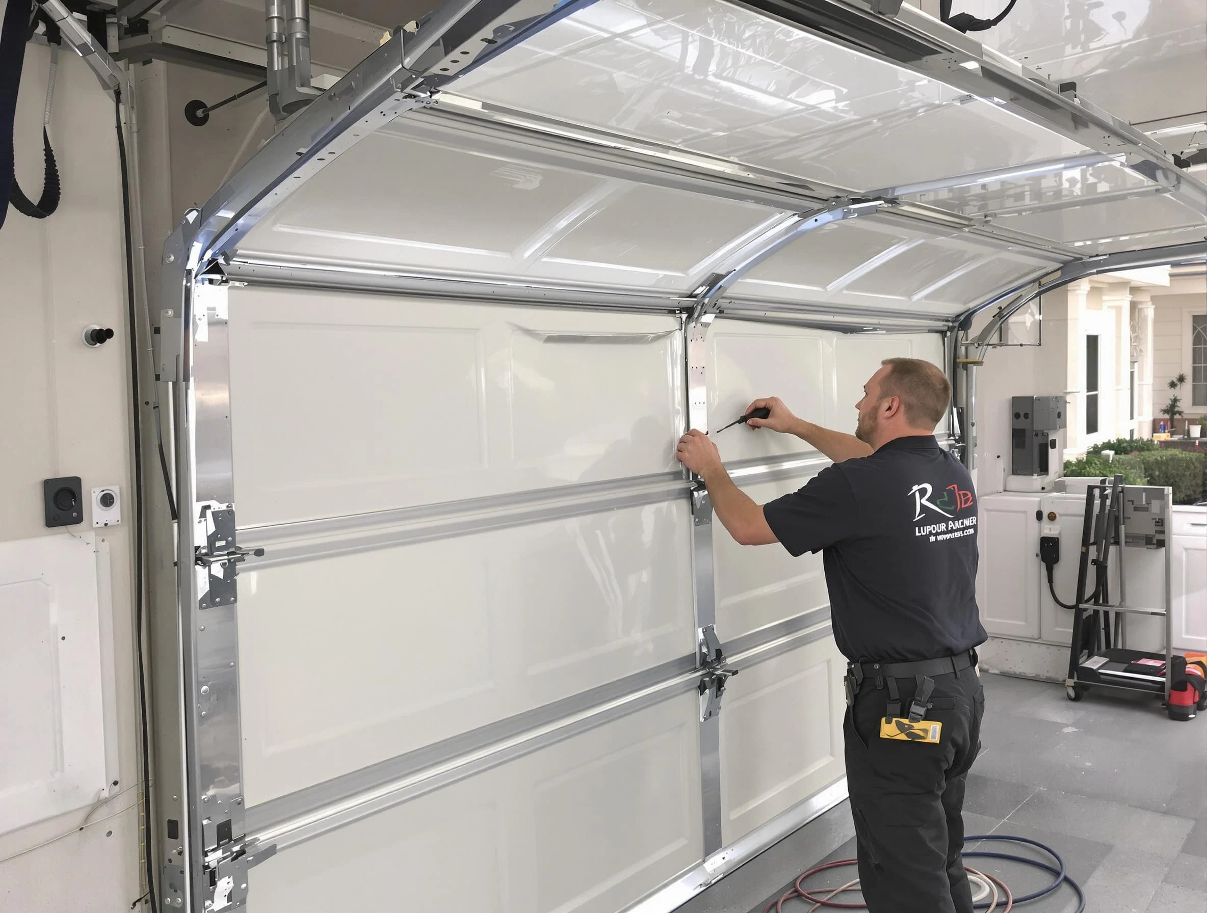 Locust Grove Garage Door Repair professional performing panel repair in Locust Grove